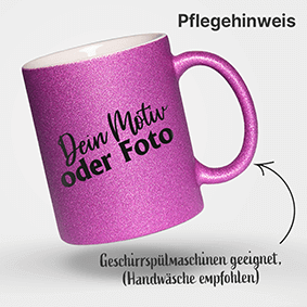 Exklusive personalisierte Edel Glitzertasse