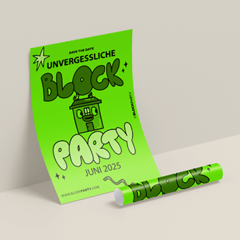 Neongrüne Plakate drucken