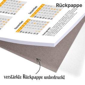 Individuelle Schreibtischunterlage mit Kalender